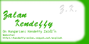 zalan kendeffy business card